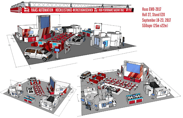 План стенда Haas Automation Inc. на выставке EMO Hannover 2017