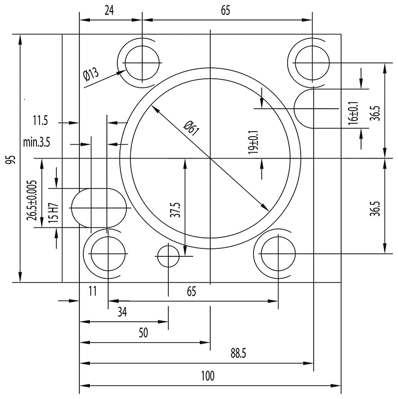 Держатель осевых резцов 25х25 мм, BMT60 OKUMA, H=70 мм