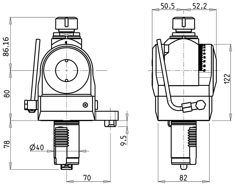 Приводной регулируемый (±90°) блок AdvaCUT VDI-40, ER-20, T=1:1, RMP=6000, H=86 (MAZAK), внеш. СОЖ