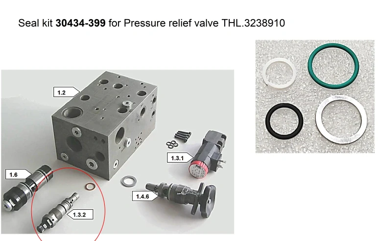 Комплект уплотнений предохранительного клапана 30434-399