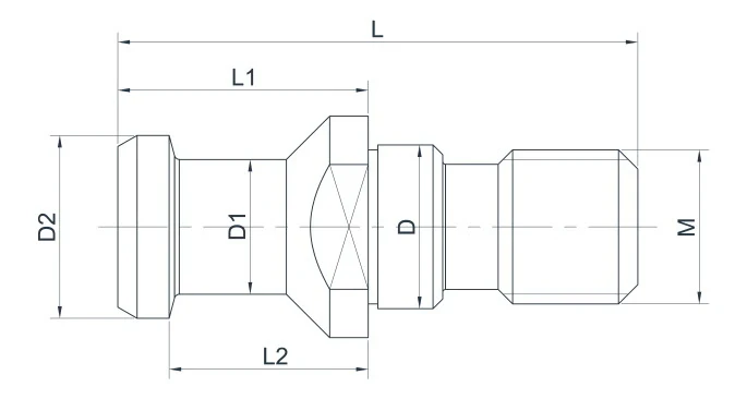 Болт тяговый (штревель) с отверстием, с кольцом, 0°, SK40-DIN69872, 1шт.
