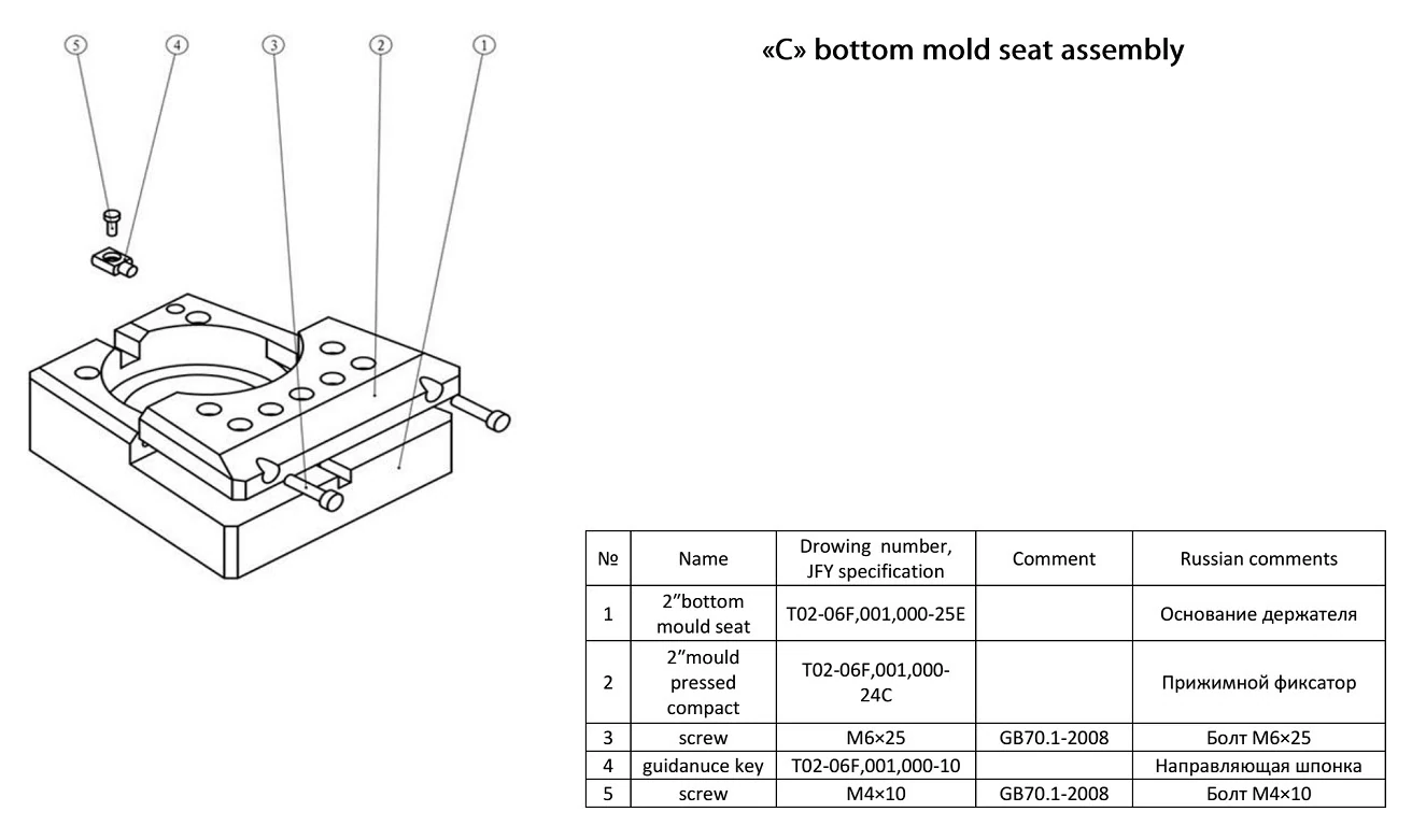 Направляющая шпонка матрицы C станции T02-06F,001,000-10