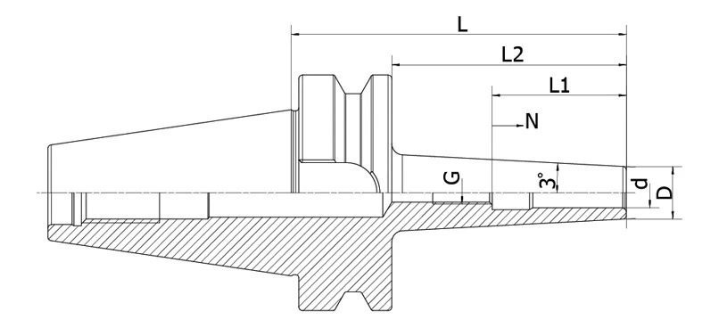 Термозажимной патрон AdvaCut SK40, ø=3мм, H=160мм, с уклоном 3°; DIN69871; G2.5