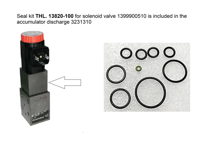 Комплект уплотнений электромагнитного разрядного клапана  13820-10010