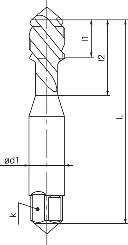 Метчик машинный M6x1.0 HSS-E 6H DIN 371 для глухих отверстий, серия ISF45