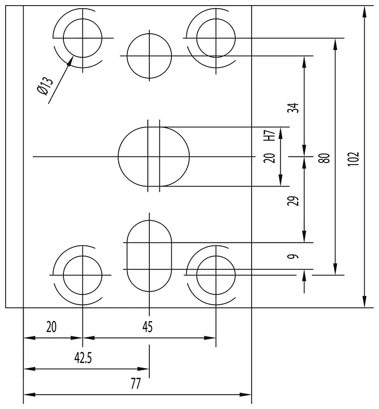 Держатель осевых резцов 25х25 мм, BOT20 OKUMA, HAAS, H=50 мм
