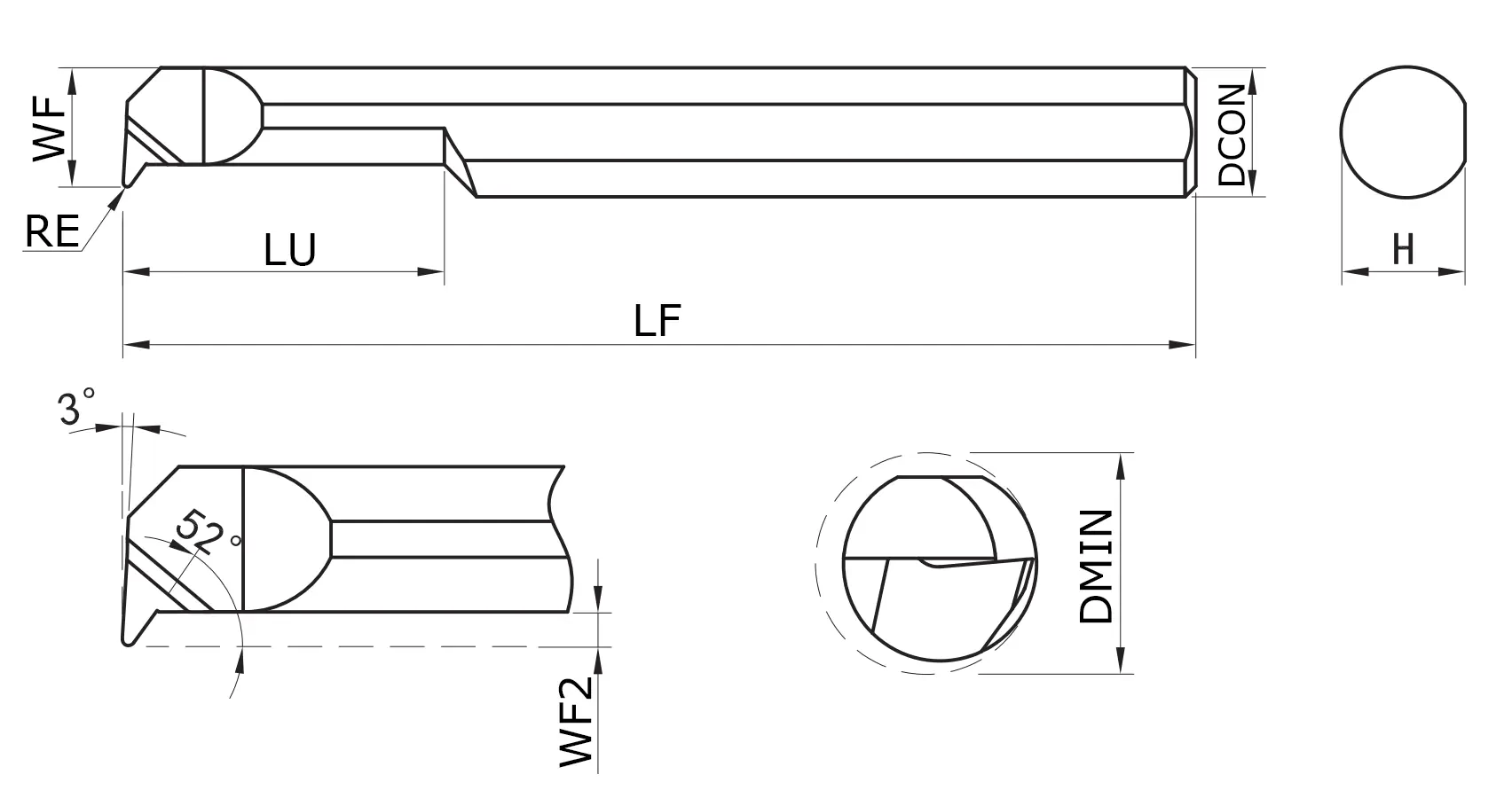 Мини-резец расточной MKPOR-060-150-010-NS