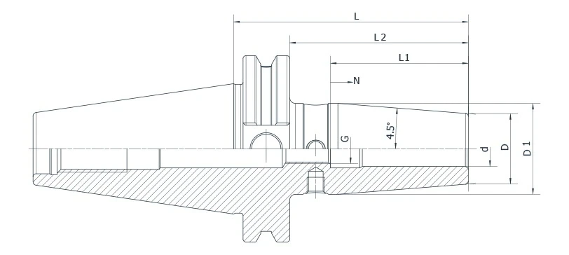 Термозажимной патрон AdvaCut SK50, ø=25мм, H=200мм, с уклоном 4.5°; DIN69871; G2.5