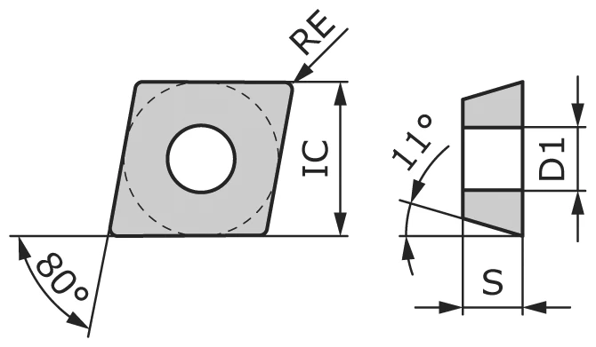 Пластина токарная CPMT120412-TFPM-CC1025