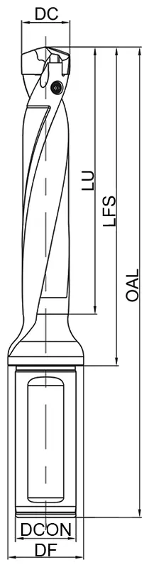Корпус сверла DH01-0190D08-W25DH0199