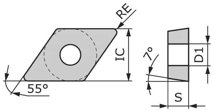 Пластина токарная DCGT070204-TBOP-CP1315