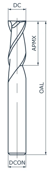 Фреза концевая твердосплавная AMG600-SQCM4-080-020-000, ØD 8 мм