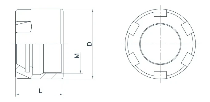 Зажимная МИНИ гайка для цангового патрона ER8, M10X0.75