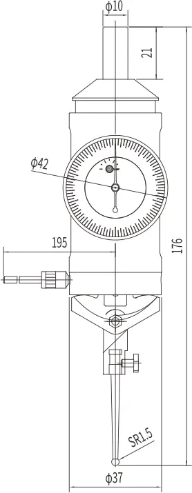 Центроискатель индикаторный механический; 0-3мм; 0,01мм