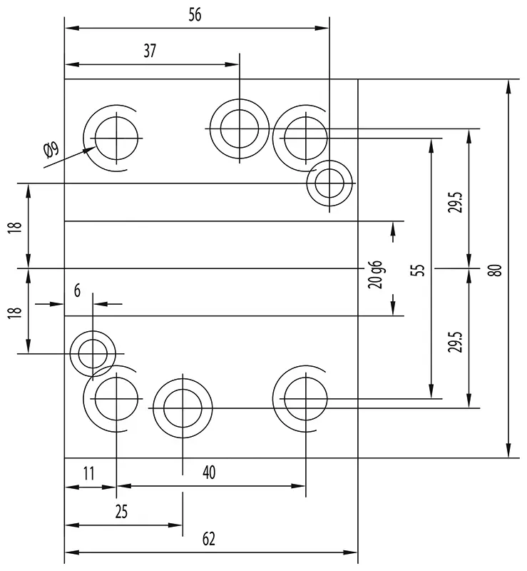 Держатель радиальных резцов 20х20 мм, BMT44 NAKAMURA, H=62,5 мм