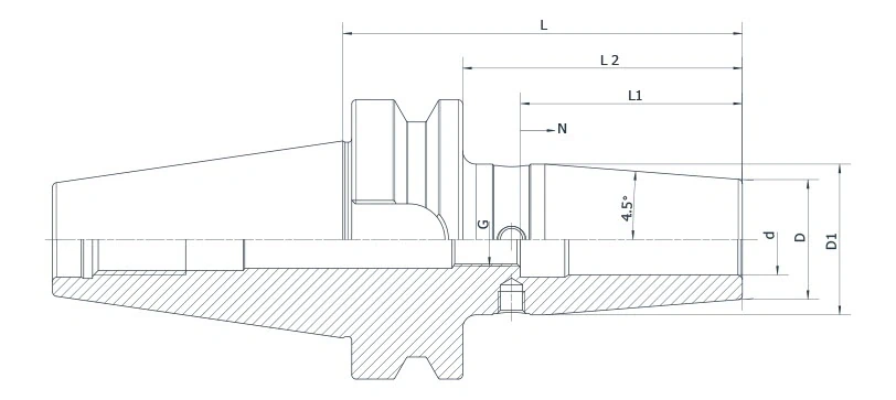 Термозажимной патрон AdvaCut BBT40, ø=4мм, H=80мм, с уклоном 4.5°; MAS403/BT; G2.5