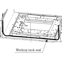 Уплотнение двери рабочей ванны станка  MV2400, материал специальная резина, длина 1850 мм. Реплика X088D312H04.