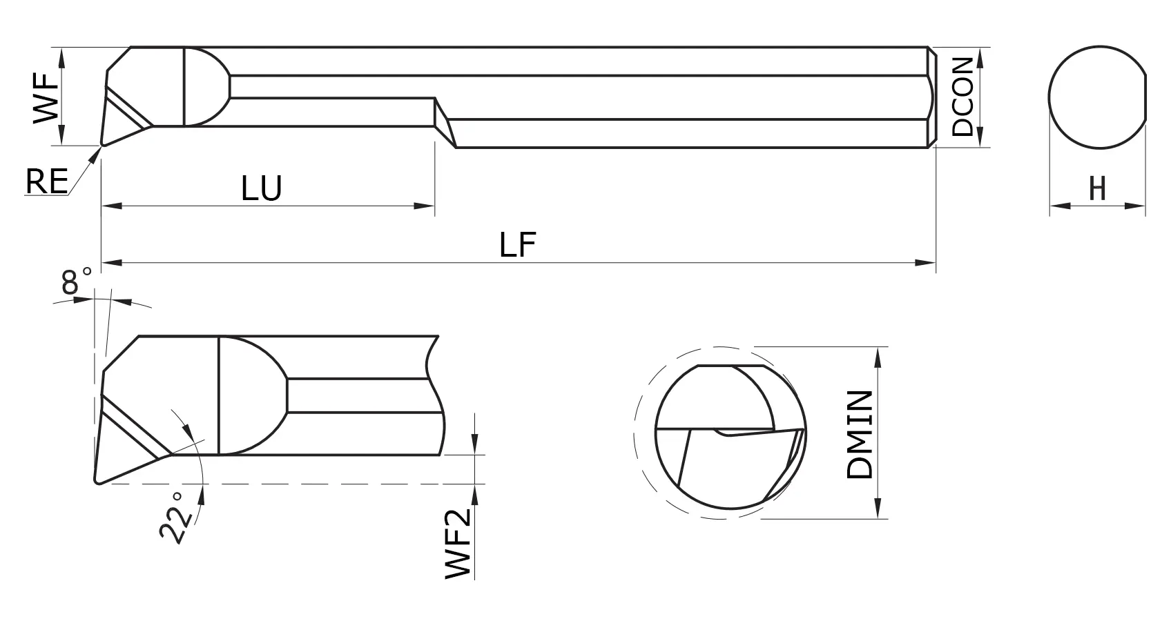 Мини-резец расточной MKPTR-080-300-015-NS