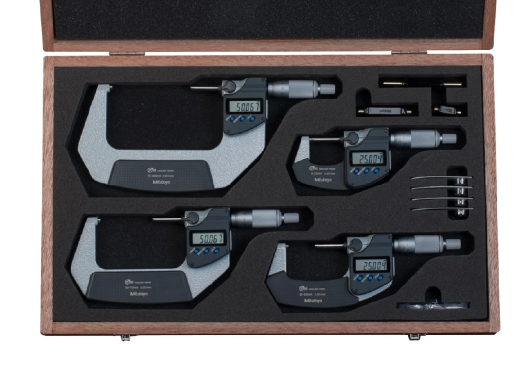 Набор цифровых микрометров Digimatic, 0-100, с трещоткой 