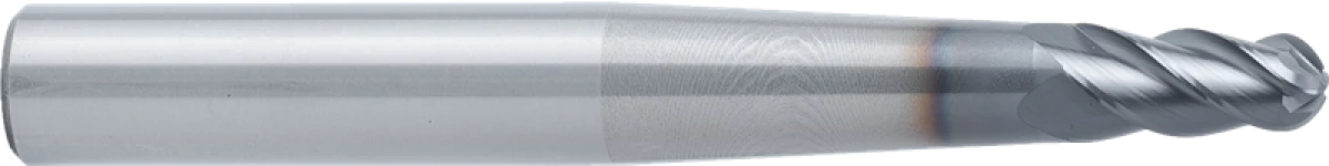 Фреза концевая твердосплавная BGS01-BNCC4-080-020-400, сферическая, конусная режущая часть, ØD 8 мм