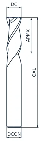 Фреза концевая твердосплавная BNS02-SQCS4-030-003-000-FM, короткая режущая часть, ØD 3 мм