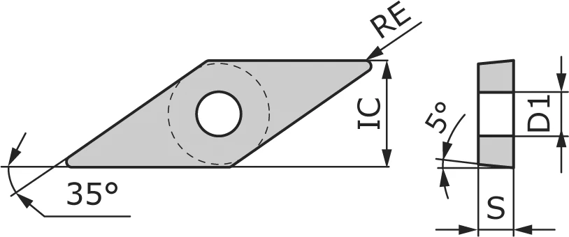 Пластина токарная VBGT1103005-TCOR-CP1320