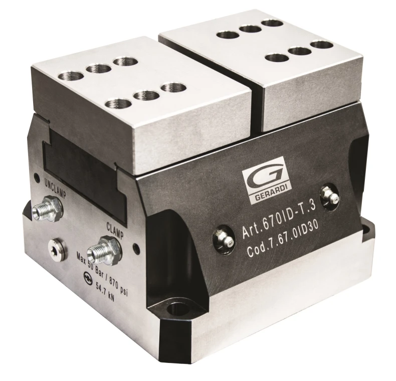 Тиски самоцентрирующиеся, серия GripMatic с гидрозажимом, без губок, 74x58,8 мм, Art. 670ID