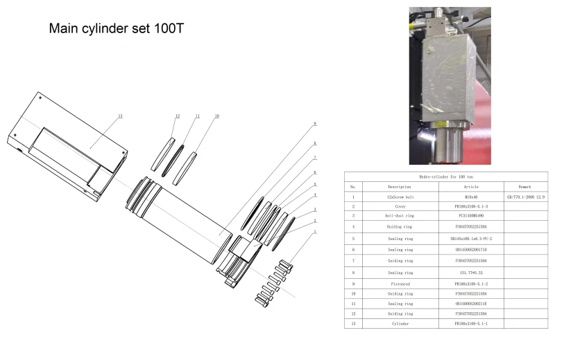 Главный цилиндр в сборе, 100Т
