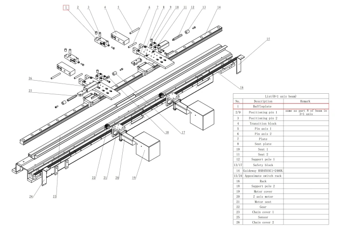 Задний упор AMB, правый, 6+1 осей