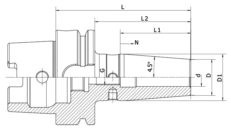 Термозажимной патрон AdvaCut HSK63F, ø=12мм, H=120мм, с уклоном 4.5°; DIN 69893; G2.5