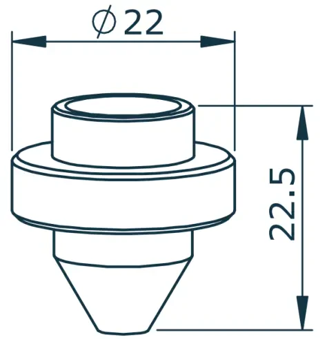 Сопло одинарное Ø3.5 для Mitsubishi LVP, Amada X1 (71800022 - BQ943D596H01, AM326-0022)