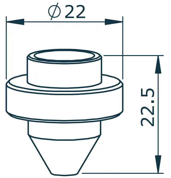 Сопло одинарное Ø3.5 для Mitsubishi LVP, Amada X1 (71800022 - BQ943D596H01, AM326-0022)