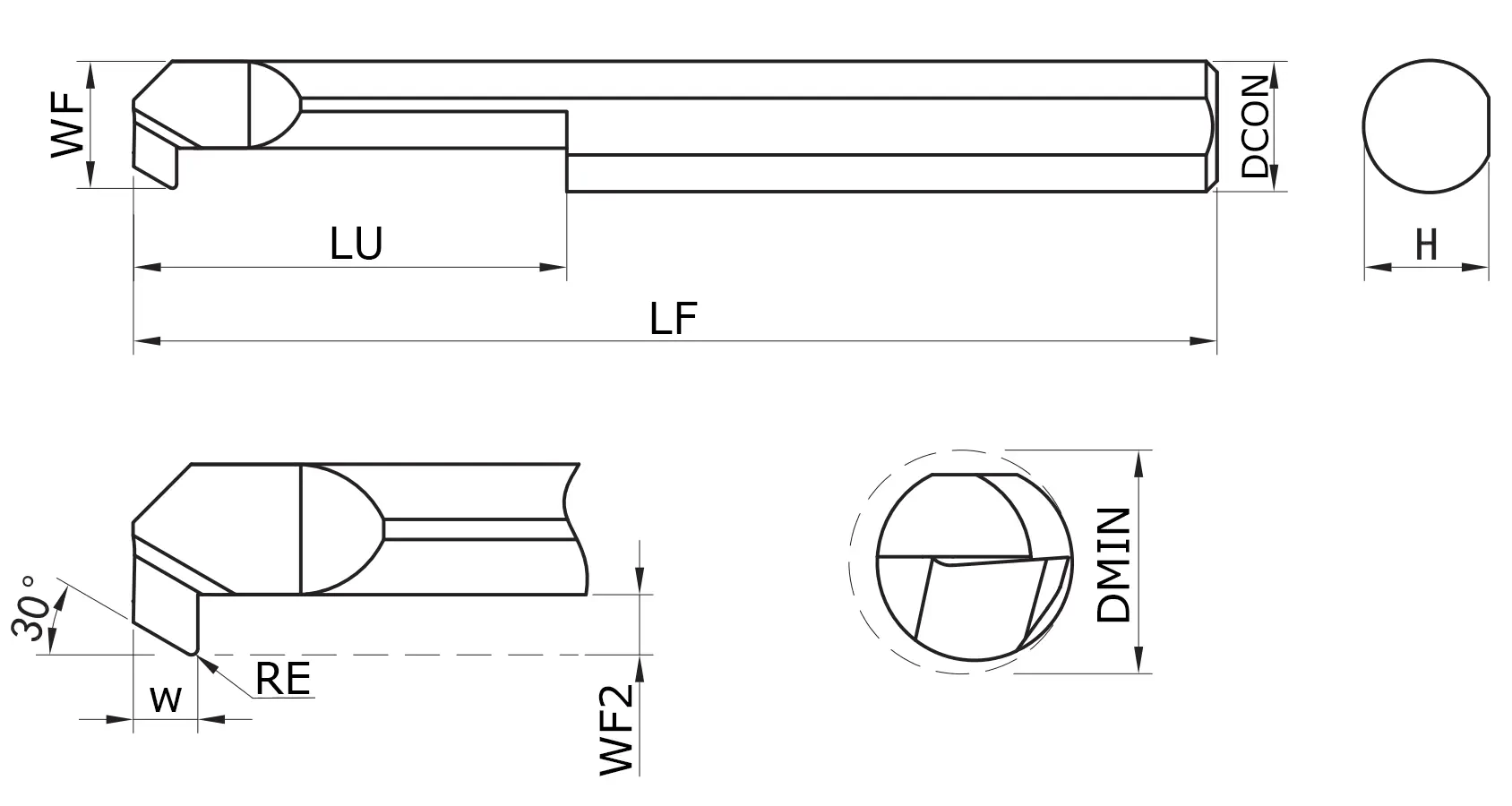 Мини-резец расточной MKOTR-040-100-010-NS