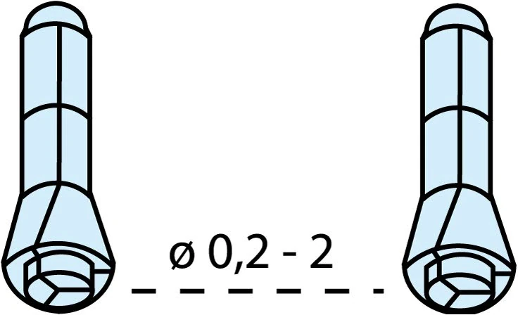 Набор цанг Ø 0,2-2 мм, 19 шт.Реплика