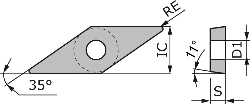 Пластина токарная VPGT110302-TCOR-CP1315