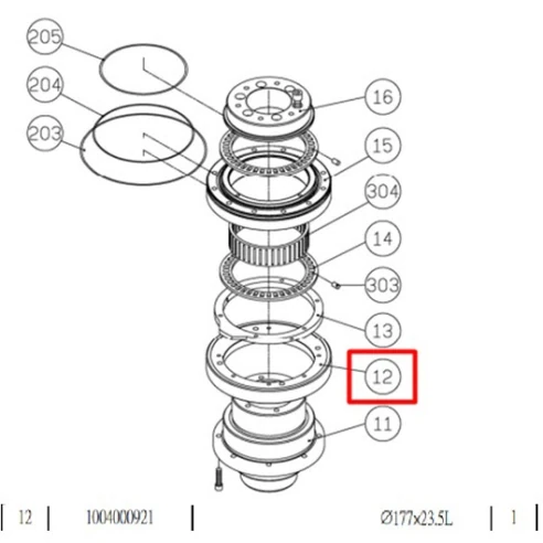 Червячная шестерня поворотного стола MNC-251R-2TE7