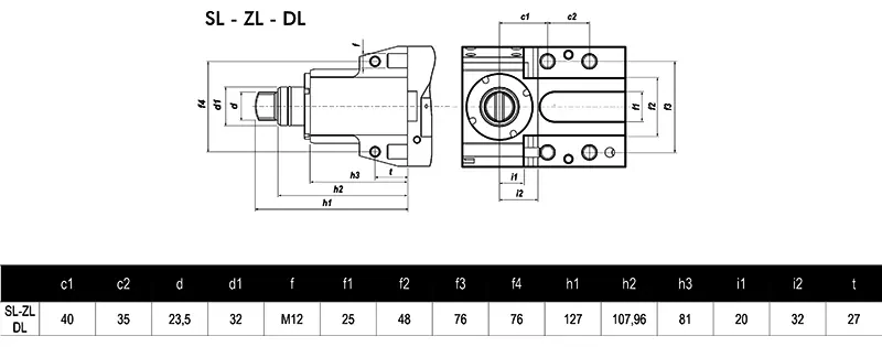 Приводной прямой блок AdvaCUT BMT32, ER-32, T=1:1, RPM=6000, H=60 (DMG MORI-SL-ZL-DL), внеш. СОЖ