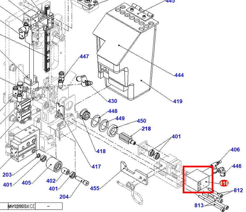 Пневмоцилиндр штока намотки проволоки. Реплика P663K017P81