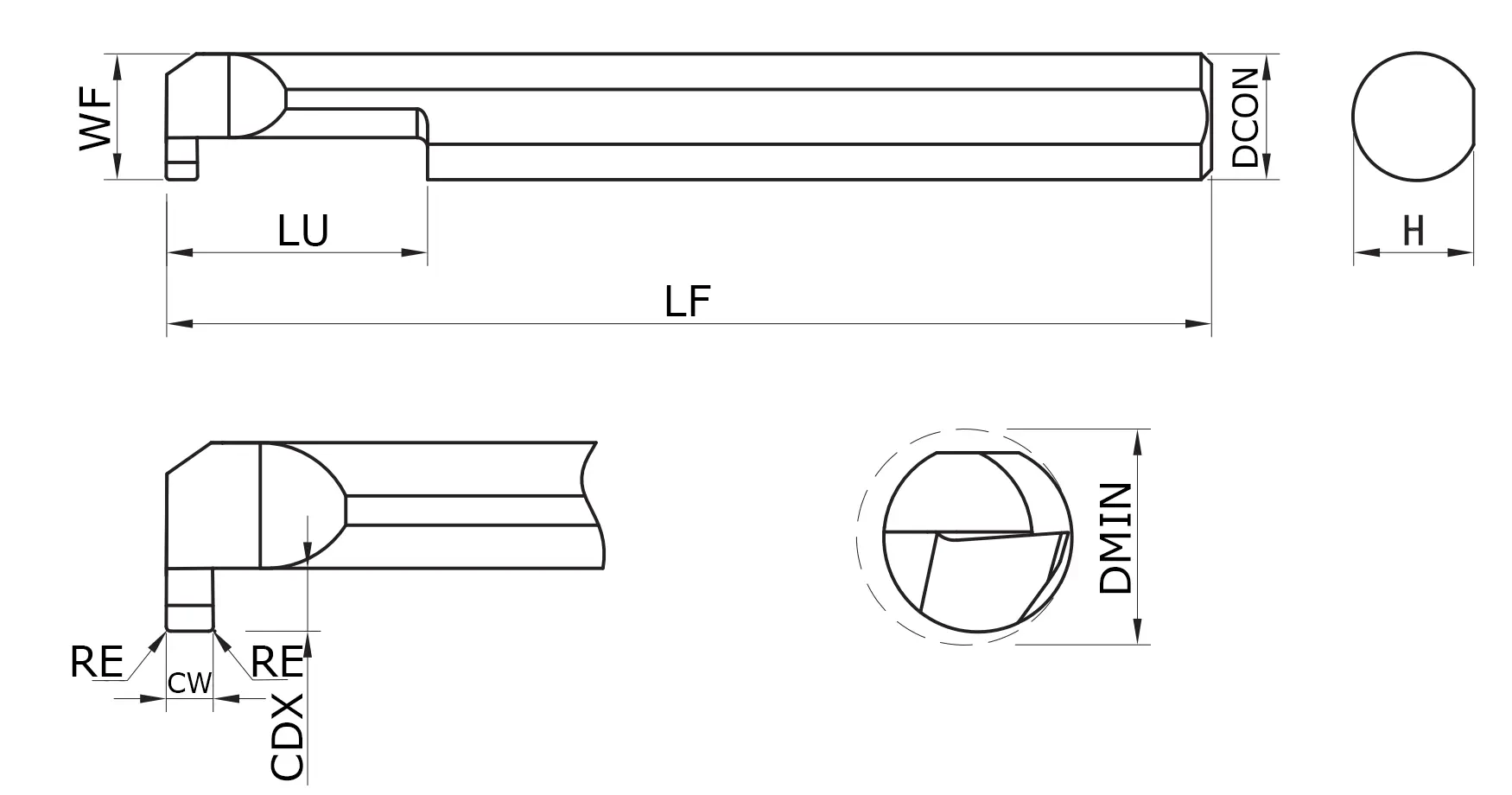 Мини-резец канавочный MKKOR-030-050-100-NS
