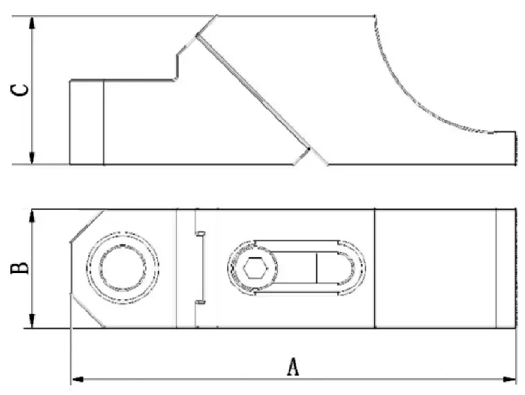 Боковой зажим из нержавеющей стали, длина 130 мм