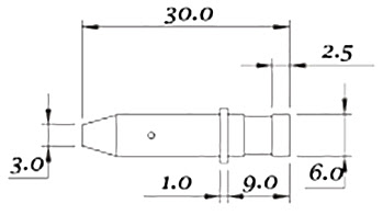 Эскиз направляющей GCYA для электродов диаметром 0,1–1,0 мм