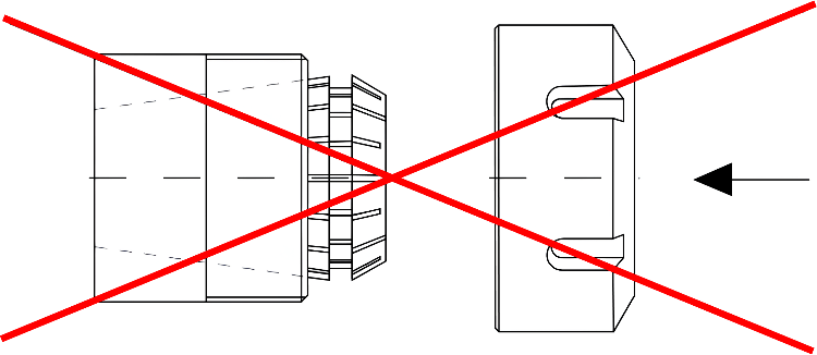 Сначала установите цангу в гайку, а потом фиксируйте её в патроне.
