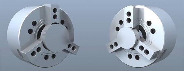 Зажим детали мягкими кулачками